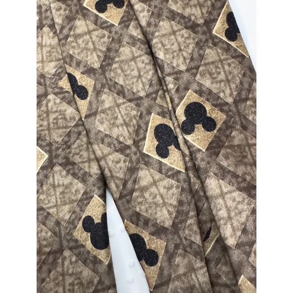 Walt Disney World Mickey Mouse Tie - 100% Silk - Brown/Gold - 60” long - Picture 6 of 6